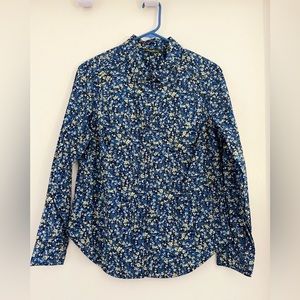Eddie Bauer dress shirt. Beautiful blue floral design. Worn only a few times.